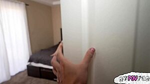 stepdad catches enby slut fingering wet pussy and fucks her doggystyle