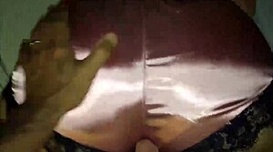 Blonde French Amateur Slut in Red Satin Lingerie Takes Doggystyle Rimjob Blowjob