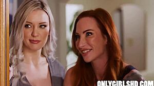 Babysitter Joins Petite Teen and Milf for Taboo Threesome Blowjobs