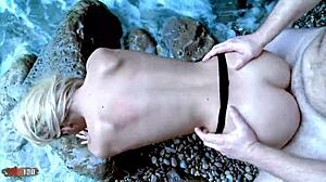 Hard beach fuck with young Spanish Jakeline teen