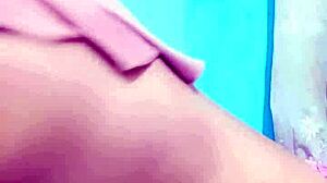 Indonesian Hijab Girl Dildo Masturbation Orgasm!