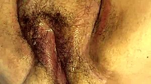 whoa this fat hairy milf pussy gets fisted and squirts up close