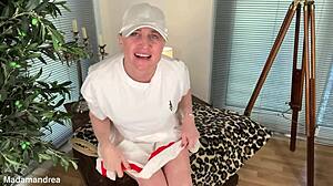 hot mature bbw housewife in crazy outfit fists huge pussy outdoors