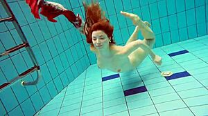 whoa, hot teen marketa dives underwater in bikini... damn!