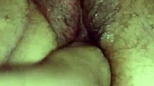 whoa this fat hairy milf pussy gets fisted and squirts up close