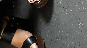 hot mature feet in candid wedges!