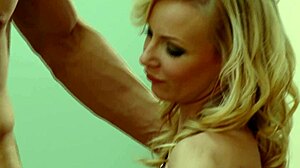 blonde milf secretary gapes shaved asshole bent over doggystyle with anal fingering heels