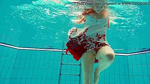 whoa, hot teen marketa dives underwater in bikini... damn!
