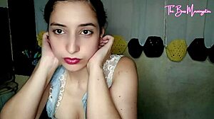 Latina Brunette Slides Cock Into Wet Petite Pussy