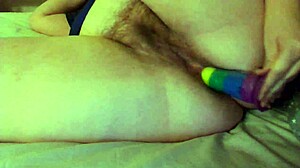 Solo Anal Dildo Riding Stretches Tight Asshole Wide Open