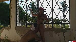 Hot Couple Fucks on Abandoned House Porch and Kitchen