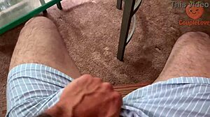 stepmom's huge natural tits and shaved pussy tempt during spring cleaning