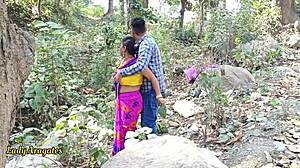 Desi Stepdad Catches Stepdaughter Outdoors for Wild Village Fuck
