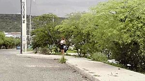 Big Ass Stranger Rides Cock in Taxi Skirt Hike