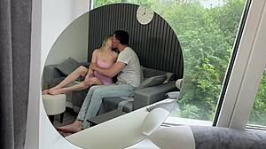 adorable young blonde teen rides stepdad's cock then offers tight ass for taboo anal kissing