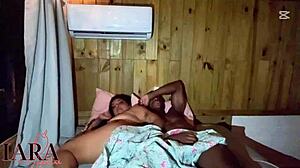 woke up horny and fucked that huge black cock in the hidden cabin!