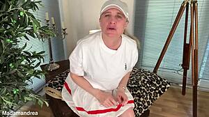 hot mature bbw housewife in crazy outfit fists huge pussy outdoors