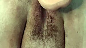 whoa this fat hairy milf pussy gets fisted and squirts up close