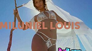 stunning milf lifeguard miluniel louis poses beach perfection