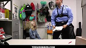 holy shit! cute tiny french blonde teen shoplifter gets strip searched and fucked by giovanni francesco!