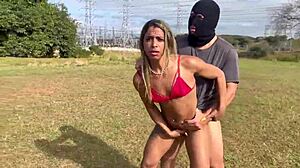 Naked Wife Fingers Asshole Soccer Field