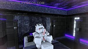 furry trans girl gooning hard in roblox studio with intense fucking vibes