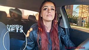 Uber driver catches passenger jerking off cum on ass public car