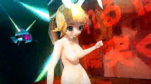 kagamine rin full nude bunny alien goddess with monster curves!!