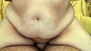Very Fat Curvy Brunette Moans Fucking Big Dildo!