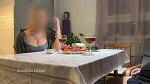 honey, i'm jerking off right under the table while you chat with stepmom...
