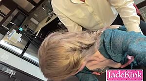 innocent casting girl's puffy pussy lips stretched by director's monster cock creampie