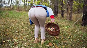sexy milf struts tight jeans through forest teasing huge ass fetish