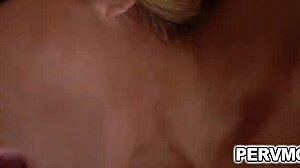 Stepson blindfolds and facefucks stepmom's big tits
