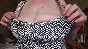 watch those big gorgeous natural tits swing wild in close-up glory
