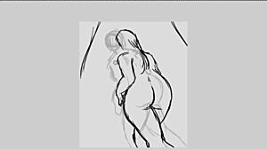 Redhead Chubby BBW Fat Ass in Miniskirt Speedpaint Tease