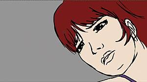 Redhead Chubby BBW Fat Ass in Miniskirt Speedpaint Tease
