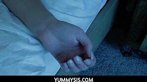Cute Teen Step Sister April Aniston Fucks Step Brother POV Night Game