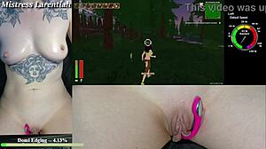 twitch egirl rips clothes for oiled monster toy in dripping goth shaved pussy