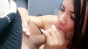 Latina Milf Gags on Monster Cock Swallows Cum Licks Pussy