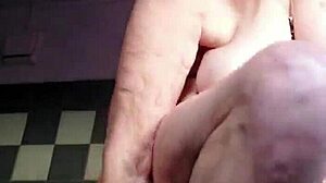 granny stuffs cucumber deep into her hairy german beaver