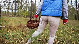 sexy milf struts tight jeans through forest teasing huge ass fetish