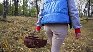 sexy milf struts tight jeans through forest teasing huge ass fetish