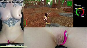twitch egirl rips clothes for oiled monster toy in dripping goth shaved pussy