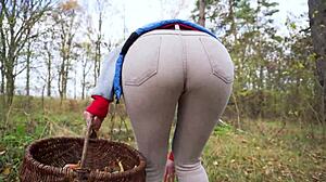 sexy milf struts tight jeans through forest teasing huge ass fetish