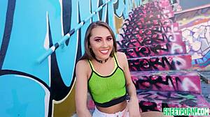 mackenzie mace slurps deepthroat then rides big cock in sloppy sex session