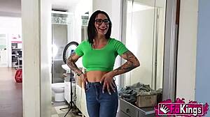 sexy latina nelia dances pole then takes hard fuck