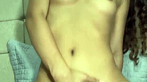 innocent teen shoves huge dildo deep in tight young pussy...
