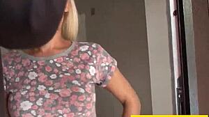 Bratty Blonde Bimbo Silenced by Hubby's Monster Cock Friend