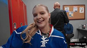 My big ass seduces locker room cameraman