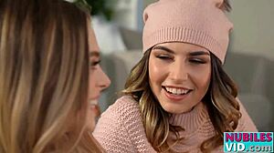 Chanel Camryn and Little 18+ stepsisters swap sticky cum after wild pussy pounding
